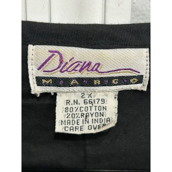 Vintage Diana Marco Black White Knit Button Front Vest Sz 2X - Picture 5 of 9